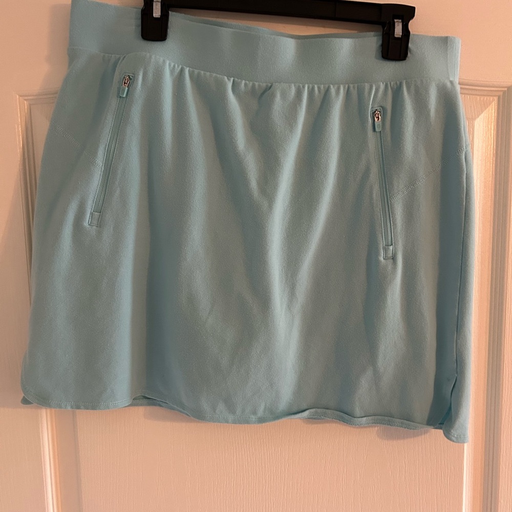 Talbots Aqua Skort with Zipper Details